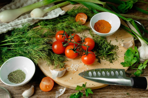 Składniki na kuchennym blacie